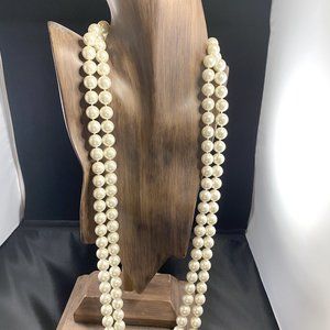 Chico's Long Strand Simulated Pearl Necklace